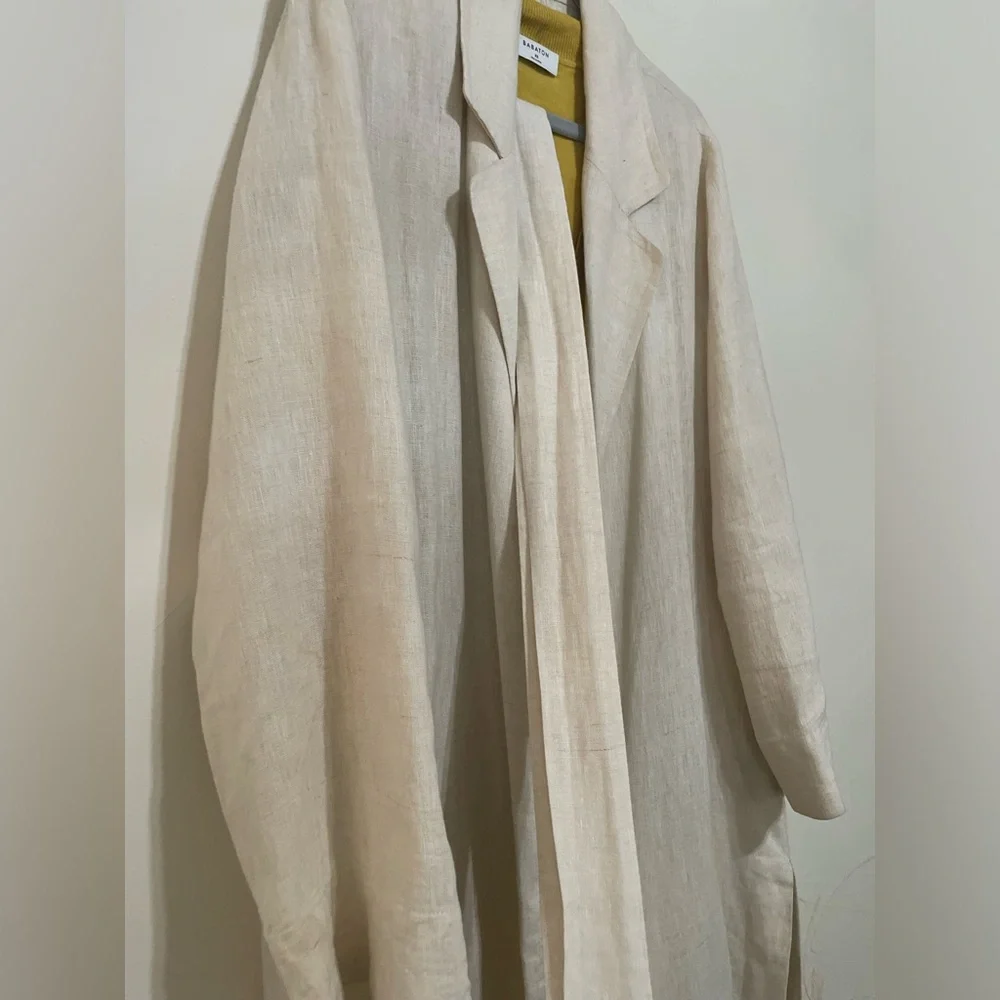 Mango Beige Linen Shirt Jacket - Picture 2 of 5